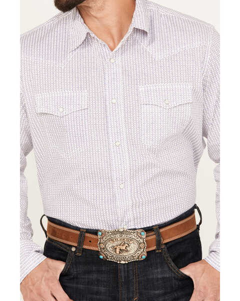Image #3 - Wrangler 20X Men's Advanced Comfort Geo Print Long Sleeve Snap Western Shirt, Purple, hi-res
