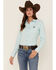 Image #1 - Kimes Ranch Women's Linville Long Sleeve Western Button Down Shirt, Turquoise, hi-res