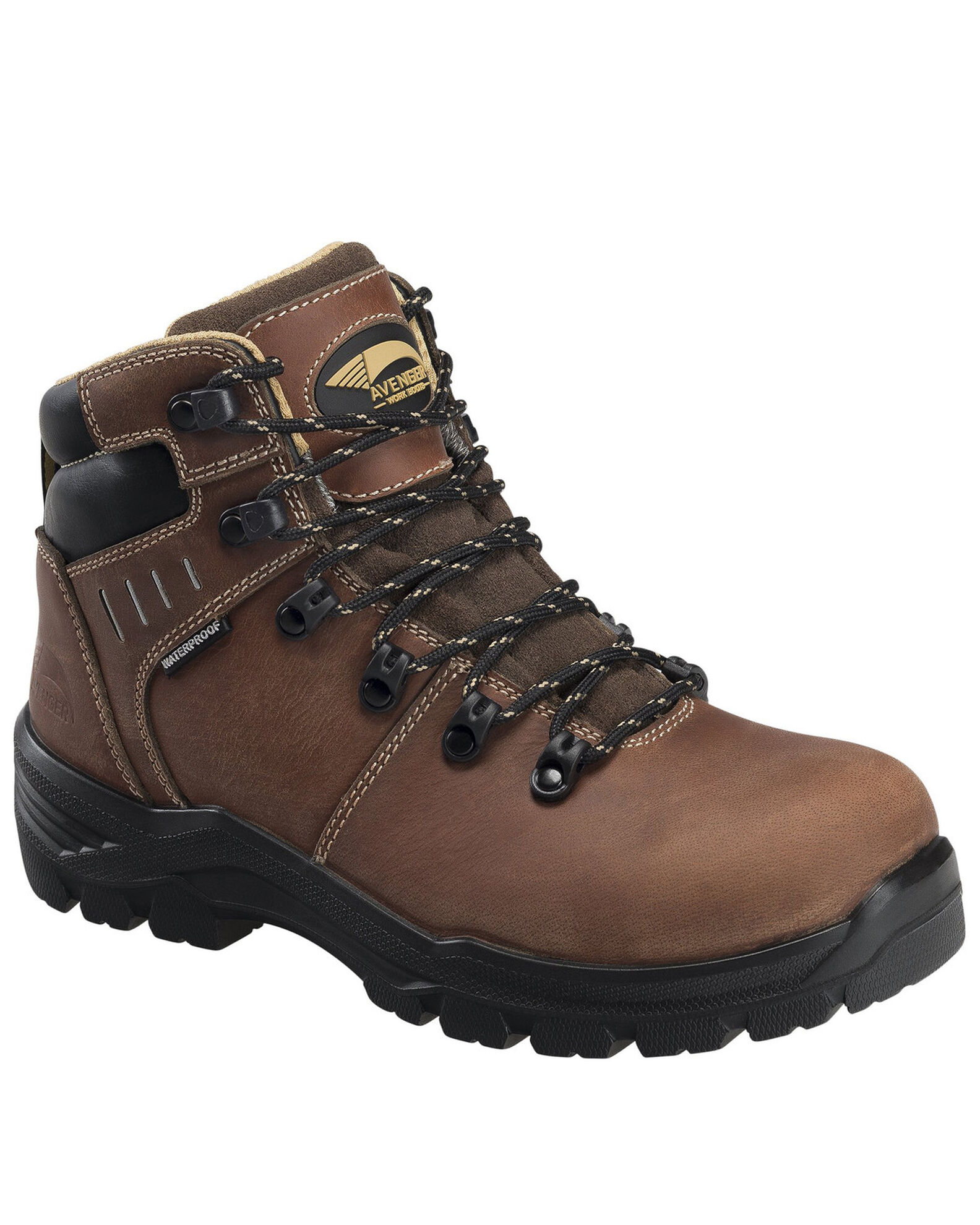 Image #1 - Avenger Women's Foundations Waterproof Work Boots - Composite Toe, Brown, hi-res