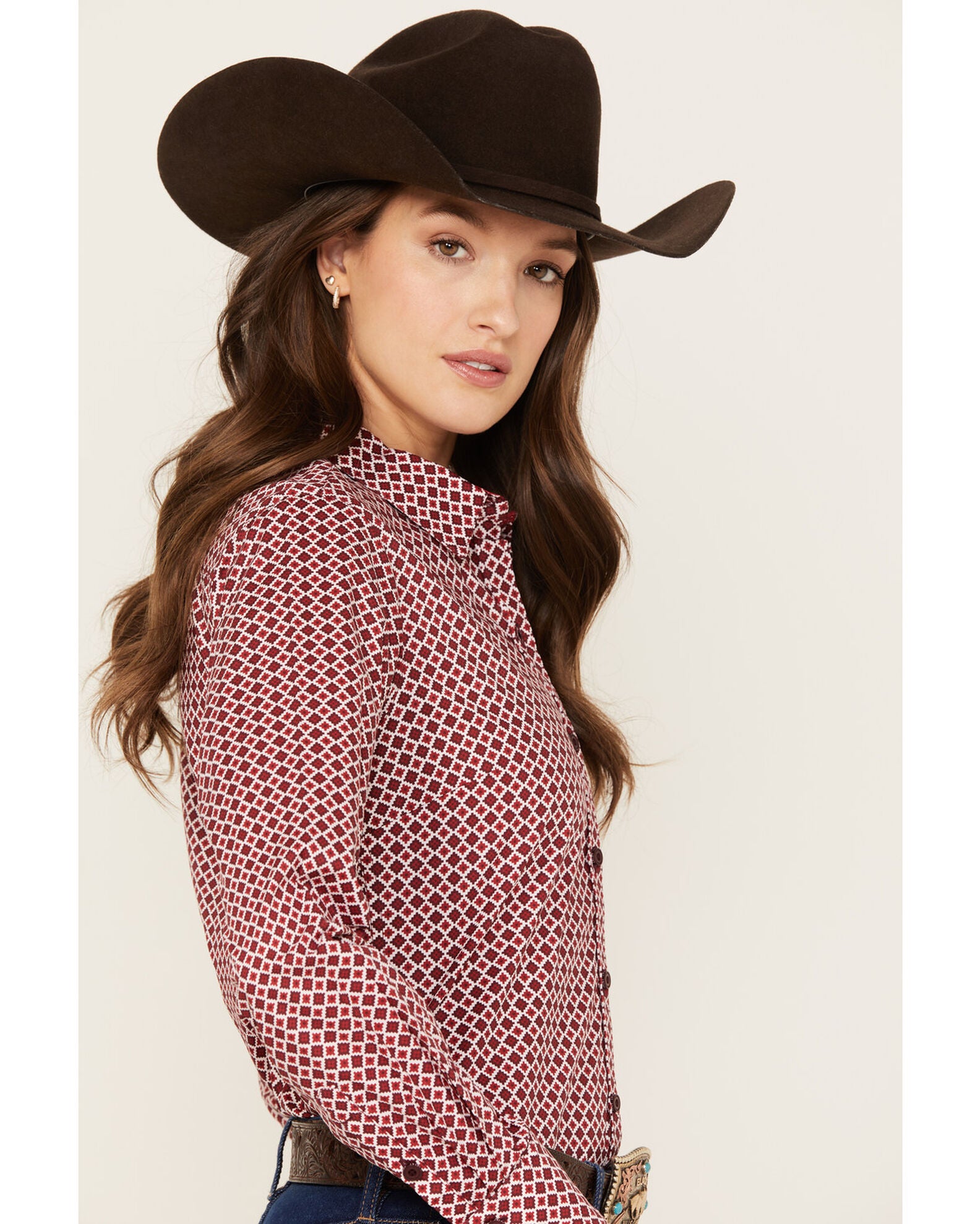 10044949 Ariat Women's Kirby Stretch Long Sleeve Western Shirt - USA Kirby