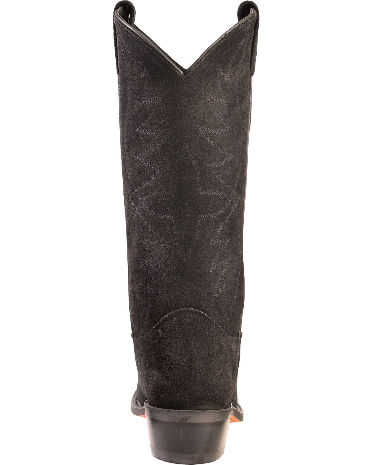 Image #7 - Old West Men's Roughout Suede Western Boots - Pointed Toe, Black, hi-res