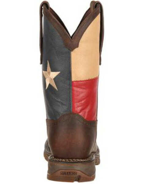 Image #3 - Rebel by Durango Men's Steel Toe Texas Flag Western Boots, Brown, hi-res