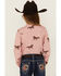 Image #4 - Roper Girls' Running Horse Print Long Sleeve Snap Western Shirt, Pink, hi-res