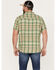 Brothers & Sons Men's Plaid Print Short Sleeve Button-Down Western Shirt, Brown, hi-res
