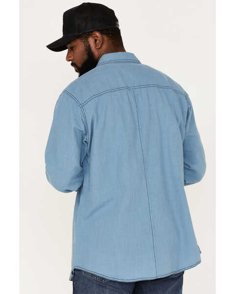 Wrangler Retro Premium Men's Solid Button Down Western Shirt , Turquoise, hi-res