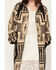 Image #3 - Pendleton Women's Geo Print Button-Down Wool Coat, Black, hi-res