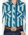 Rock & Roll Denim Men's Dale Brisby Stripe Stretch Long Sleeve Snap Shirt, Turquoise, hi-res