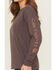 Image #3 - Carhartt Women's Loose Fit Heavyweight Long Sleeve Logo Graphic Work Tee, Purple, hi-res