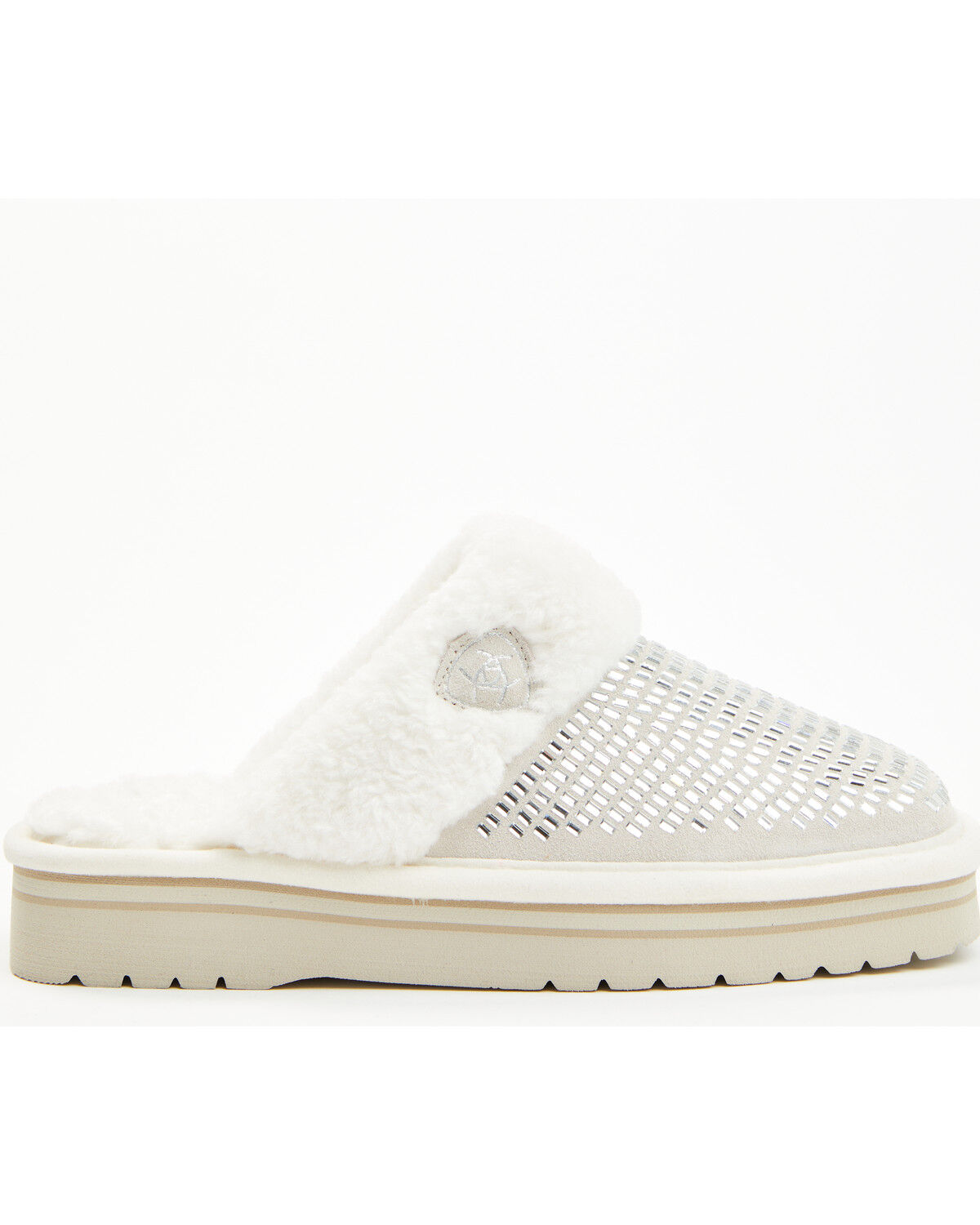 Image #2 - Ariat Women's Jackie Square Toe Platform Slippers, Cream, hi-res