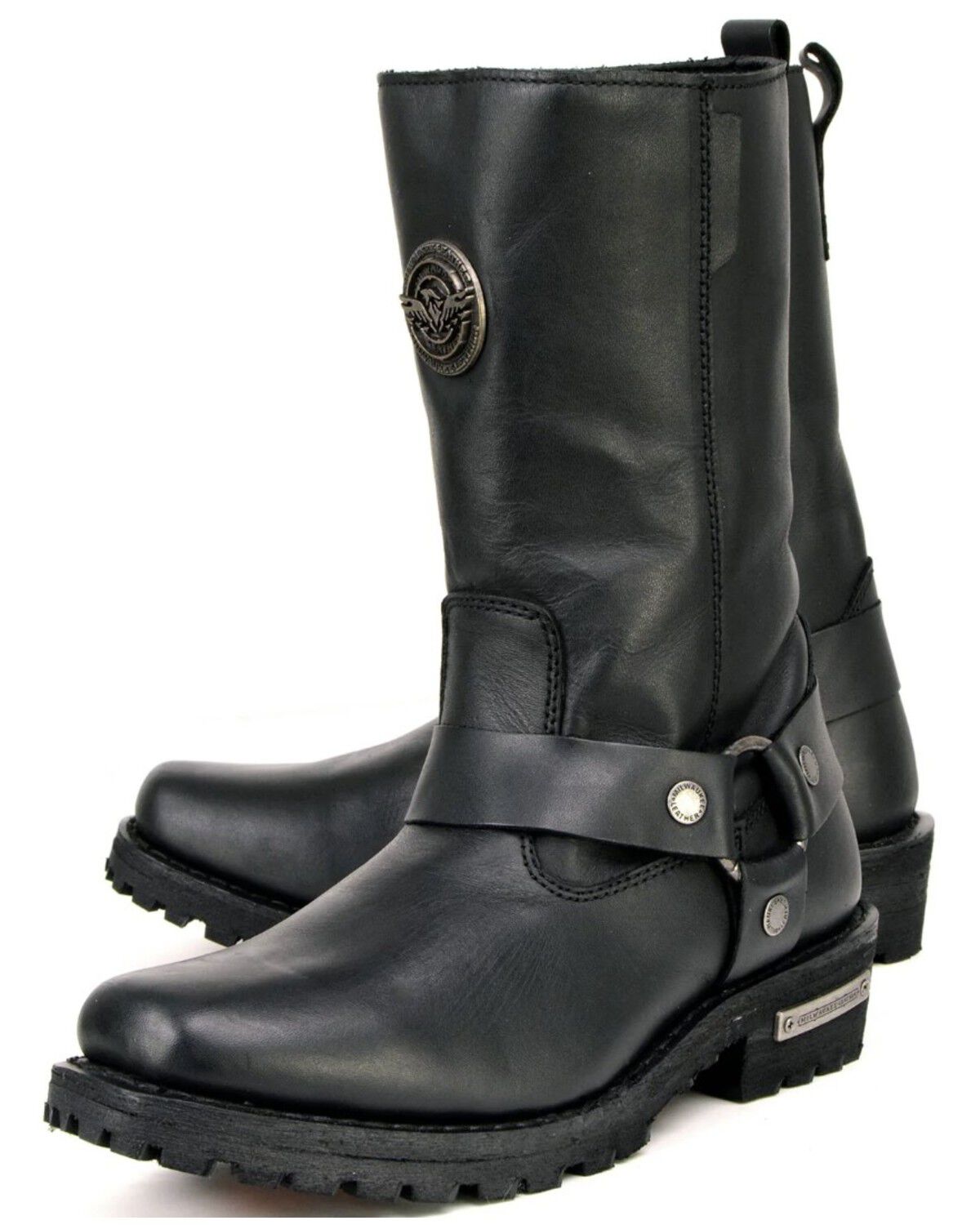 Milwaukee Leather Women's 11" Classic Harness Boots - Square Toe