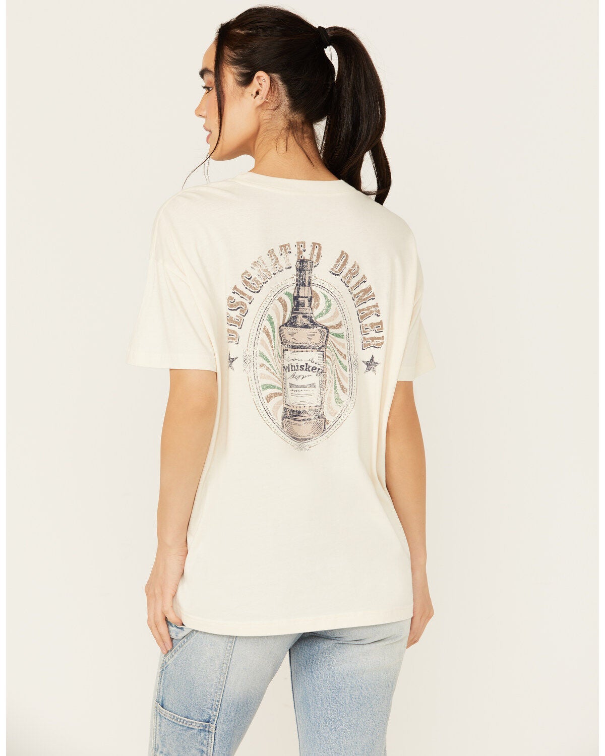 Cleo + Wolf Women's Avery Short Sleeve Boyfriend Graphic Tee, Cream, hi-res