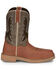 Image #2 - Justin Men's Bolt Redwood Pull On Soft Work Boots - Square Toe, Brown, hi-res