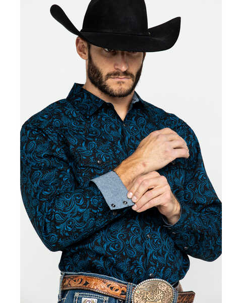 Image #4 - Cody James Men's Dandelion Paisley Print Long Sleeve Western Shirt , , hi-res