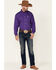 Image #2 - Cinch Men's Solid Purple Button Down Western Shirt - Big & Tall, Purple, hi-res