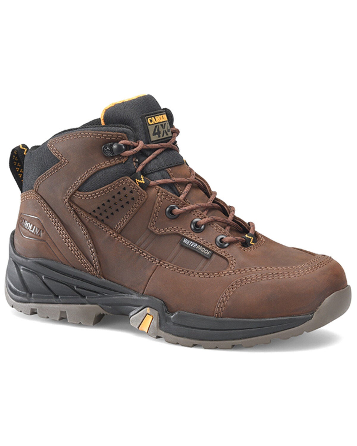 Carolina Men's Builder Waterproof Steel Lace-Up Hiking Boots - Soft Toe, Brown, hi-res