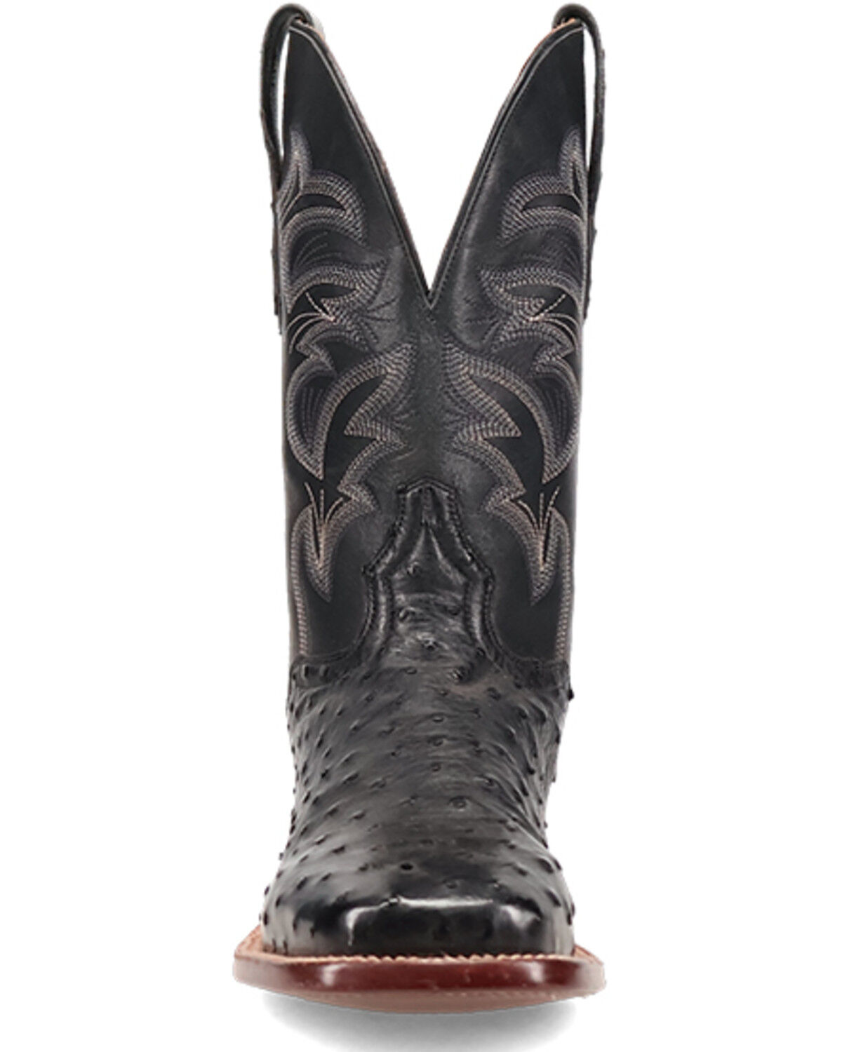 Image #4 - El Dorado Men's Handmade Full Quill Ostrich Stockman Boots - Broad Square Toe, Black, hi-res