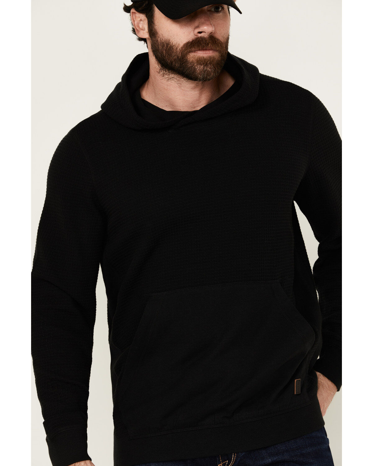 Image #3 - Brothers and Sons Men's Vander Solid Hooded Sweatshirt, Black, hi-res