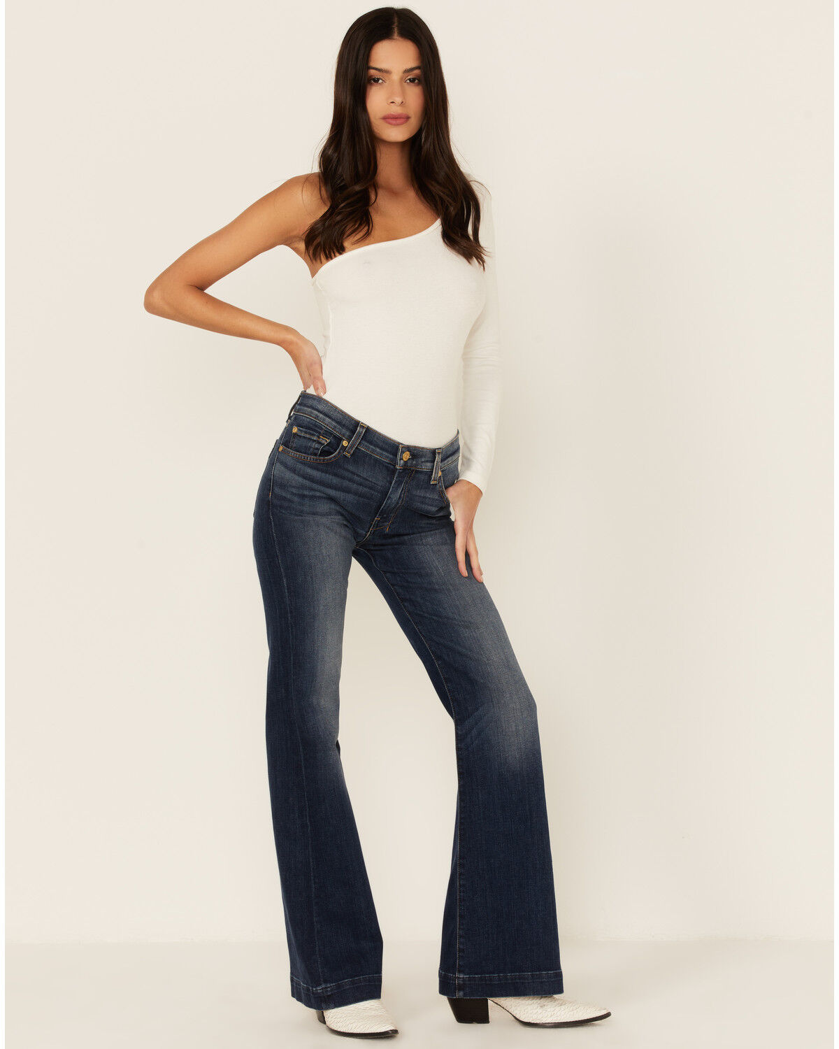 Product Name:  7 For All Mankind Women's Melrose Medium Wash Dojo Trouser Denim Jeans