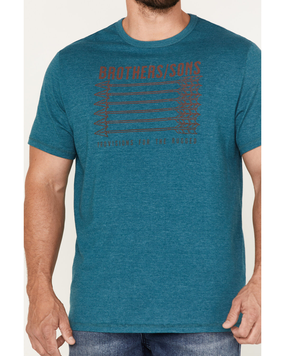 Image #3 - Brothers and Sons Men's Gradient Arrows Logo Graphic T-Shirt, Teal, hi-res