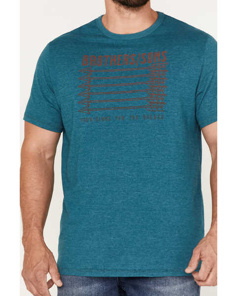 Brothers & Sons Men's Gradient Arrows Logo Graphic T-Shirt , Teal, hi-res