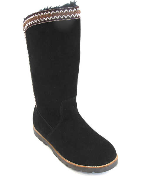 Lamo Footwear Women's Madelyn Suede Winter Boots - Round Toe, Black, hi-res
