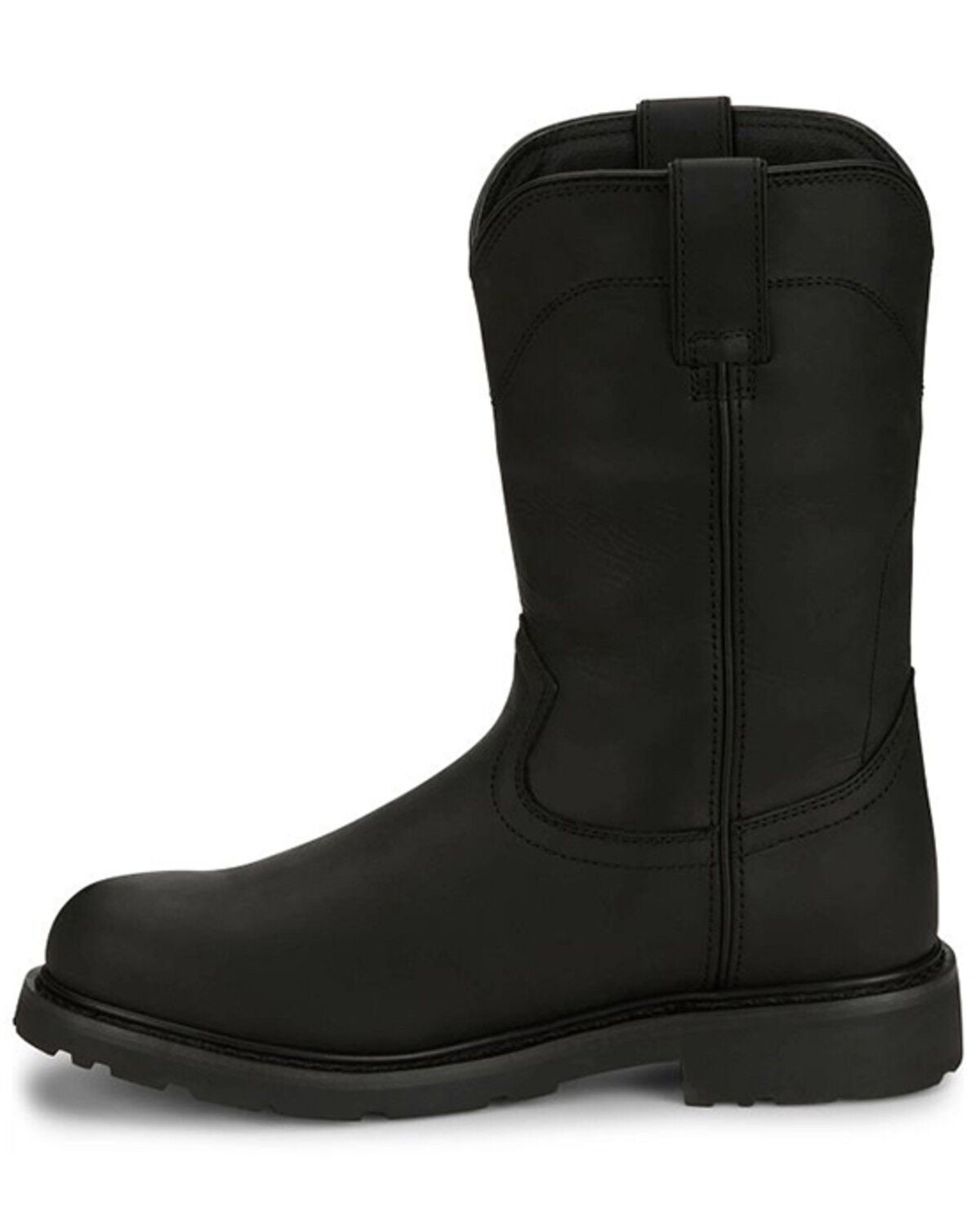 Image #3 - Justin Men's 11" Dorsal Waterproof Work Boots - Steel Toe, Black, hi-res