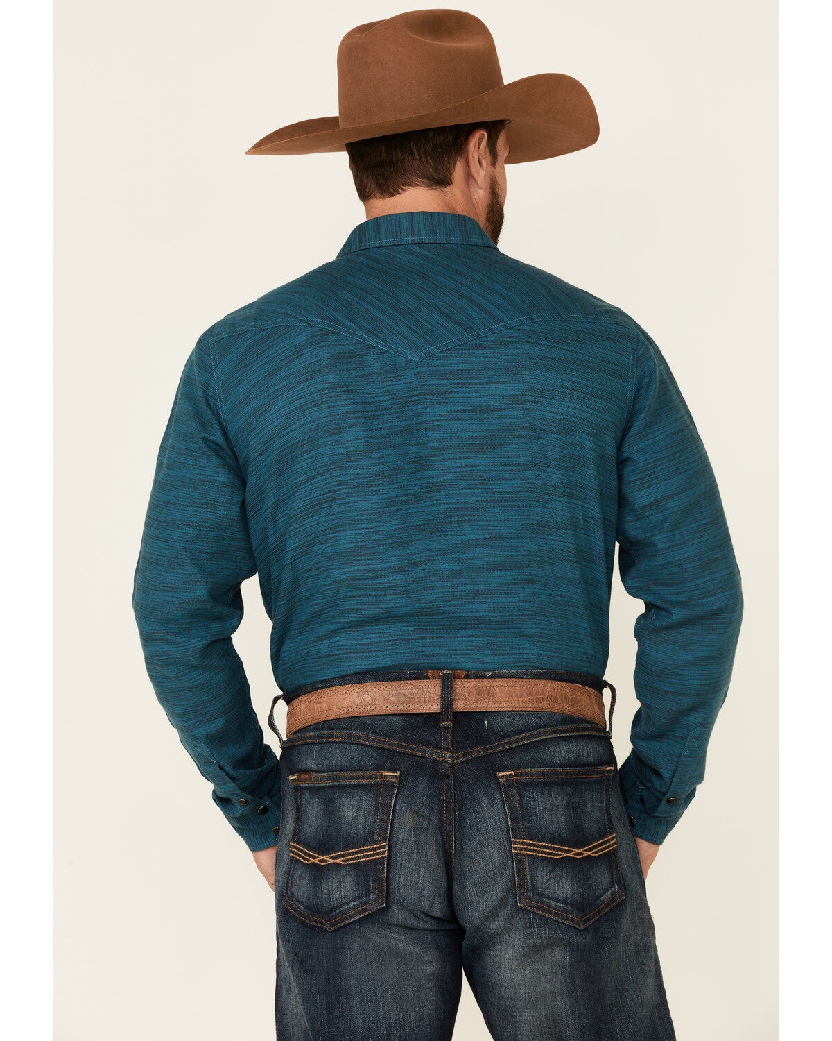Image #4 - Cody James Men's Ride On Solid Long Sleeve Snap Western Shirt, Turquoise, hi-res