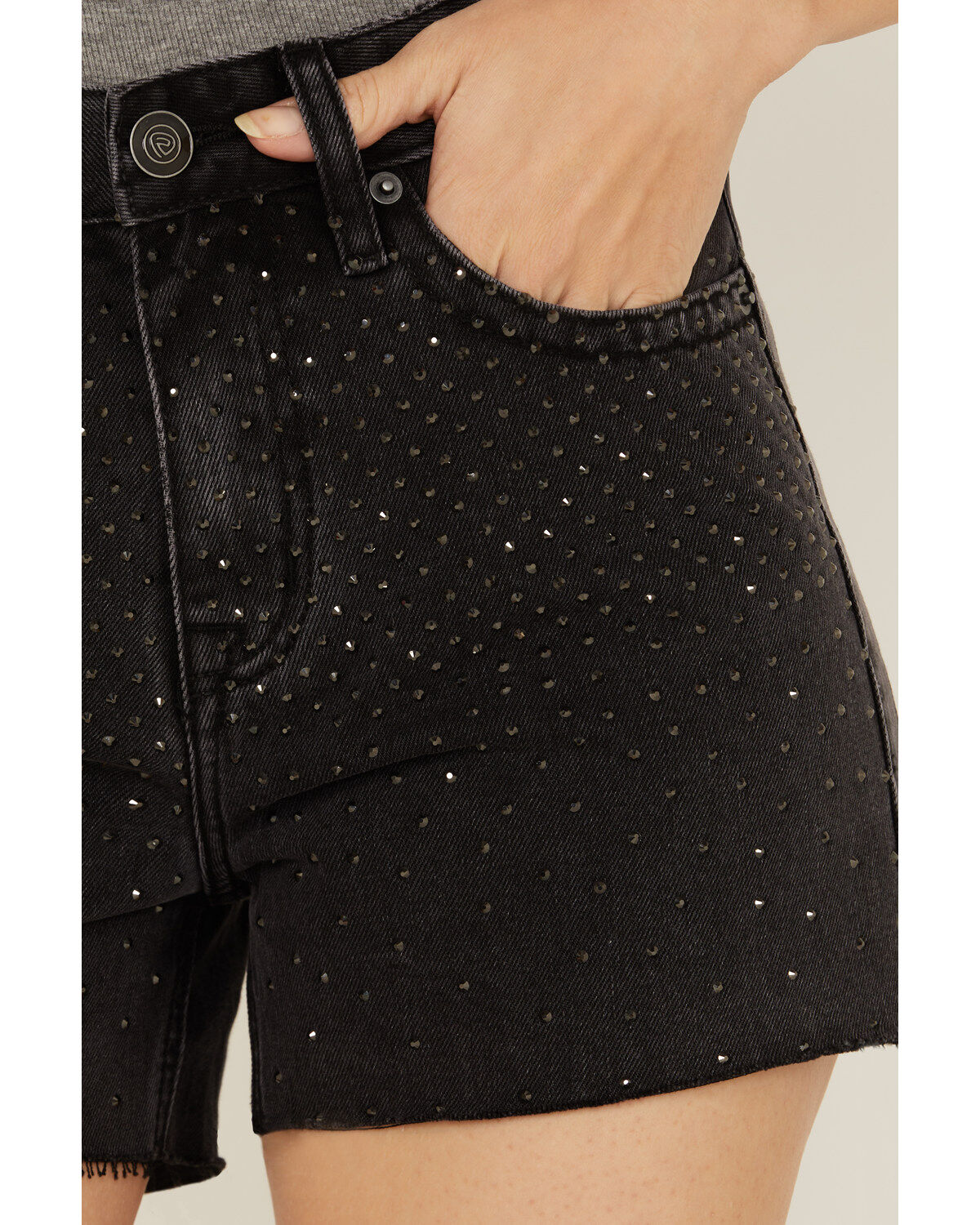 Product Name:  Rock & Roll Denim Women's High Rise Studded Cut Off Shorts