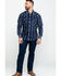 Image #6 - Rock & Roll Denim Men's Crinkle Plaid Long Sleeve Western Shirt , Blue, hi-res