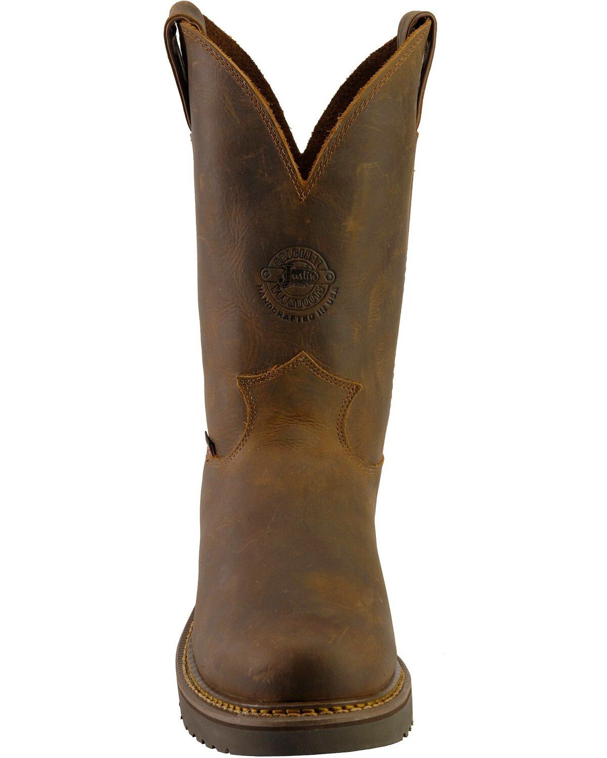 Image #4 - Justin Men's J-Max Balusters Electrical Hazard Pull-On Work Boots - Soft Toe, Chocolate, hi-res