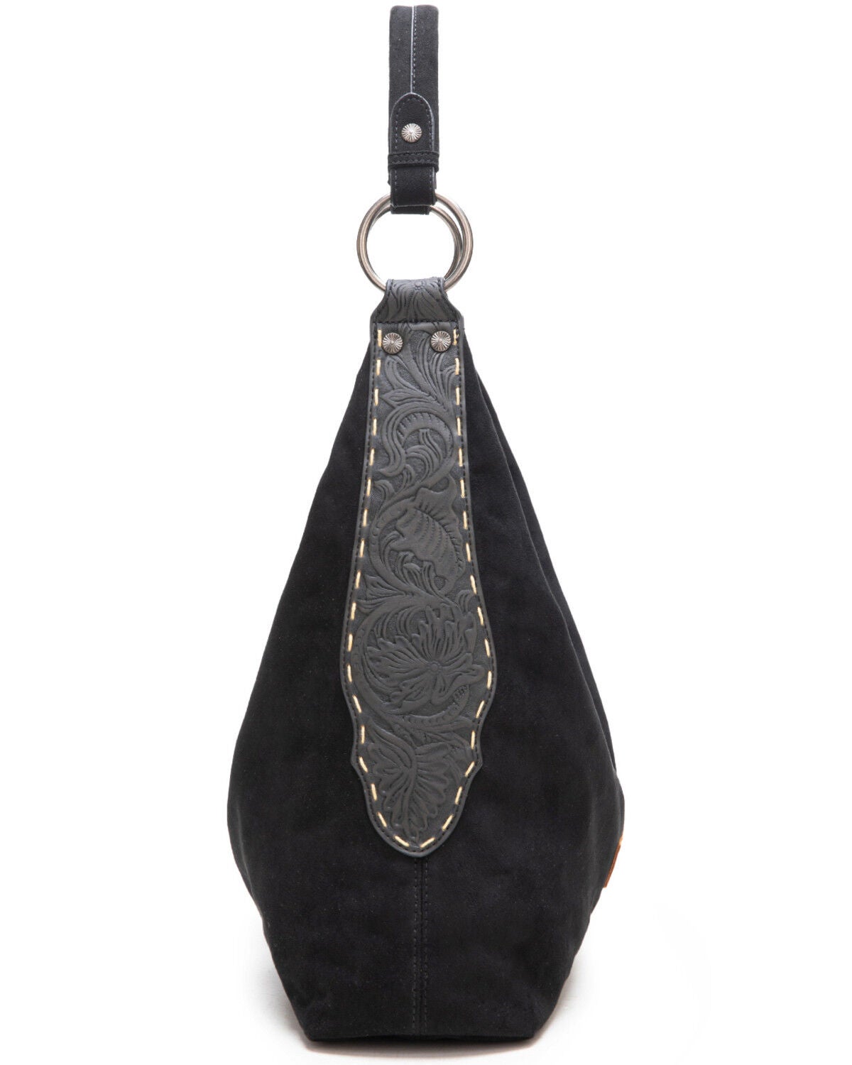 Image #2 - Wrangler Women's Floral Tooled Hobo Bag with Pouch, Black, hi-res