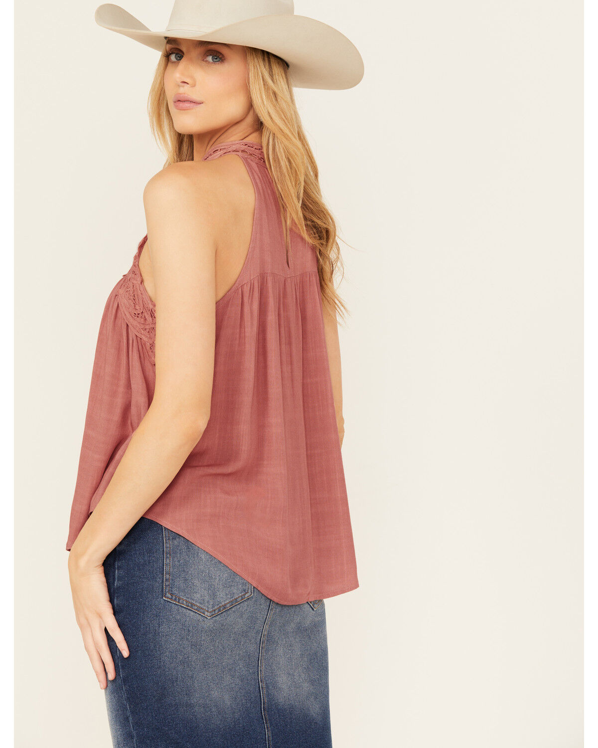 Image #4 - Eyeshadow Women's Battenburg Lace Tank, Rust Copper, hi-res