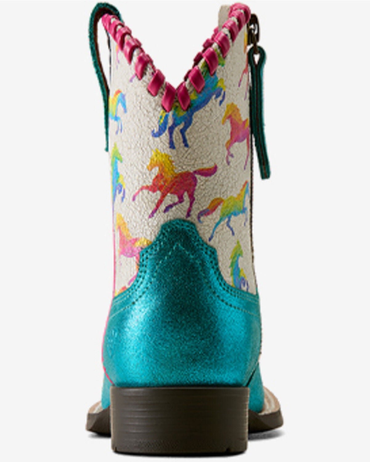 Image #3 - Ariat Girls' Skydancer Metallic Western Boots - Broad Square Toe, Blue, hi-res