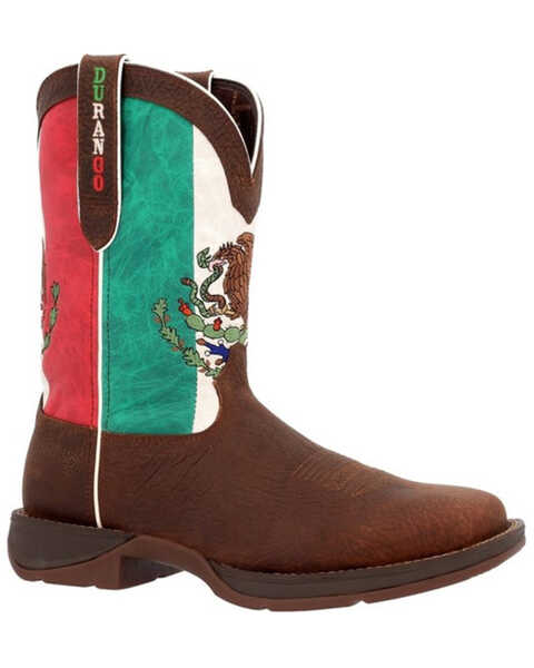 Durango Men's Mexico Flag Western Work Boots - Steel Toe, Sand, hi-res