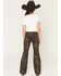 Image #3 - Rock & Roll Denim Girls' Paisley Distressed Flare Stretch Jeans, Black, hi-res