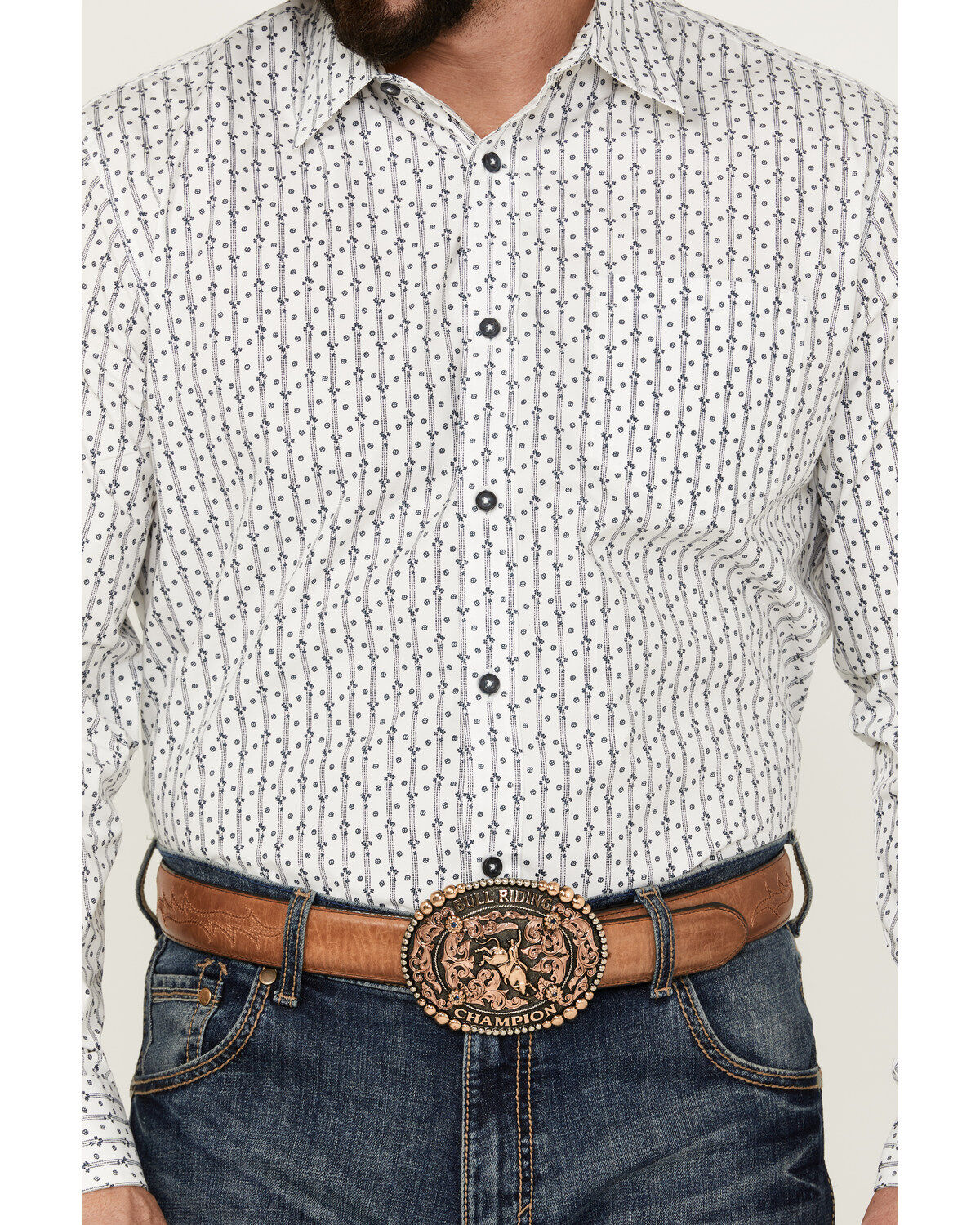 Image #3 - Gibson Trading Co Men's Flower Power Floral Print Long Sleeve Button-Down Western Shirt, White, hi-res