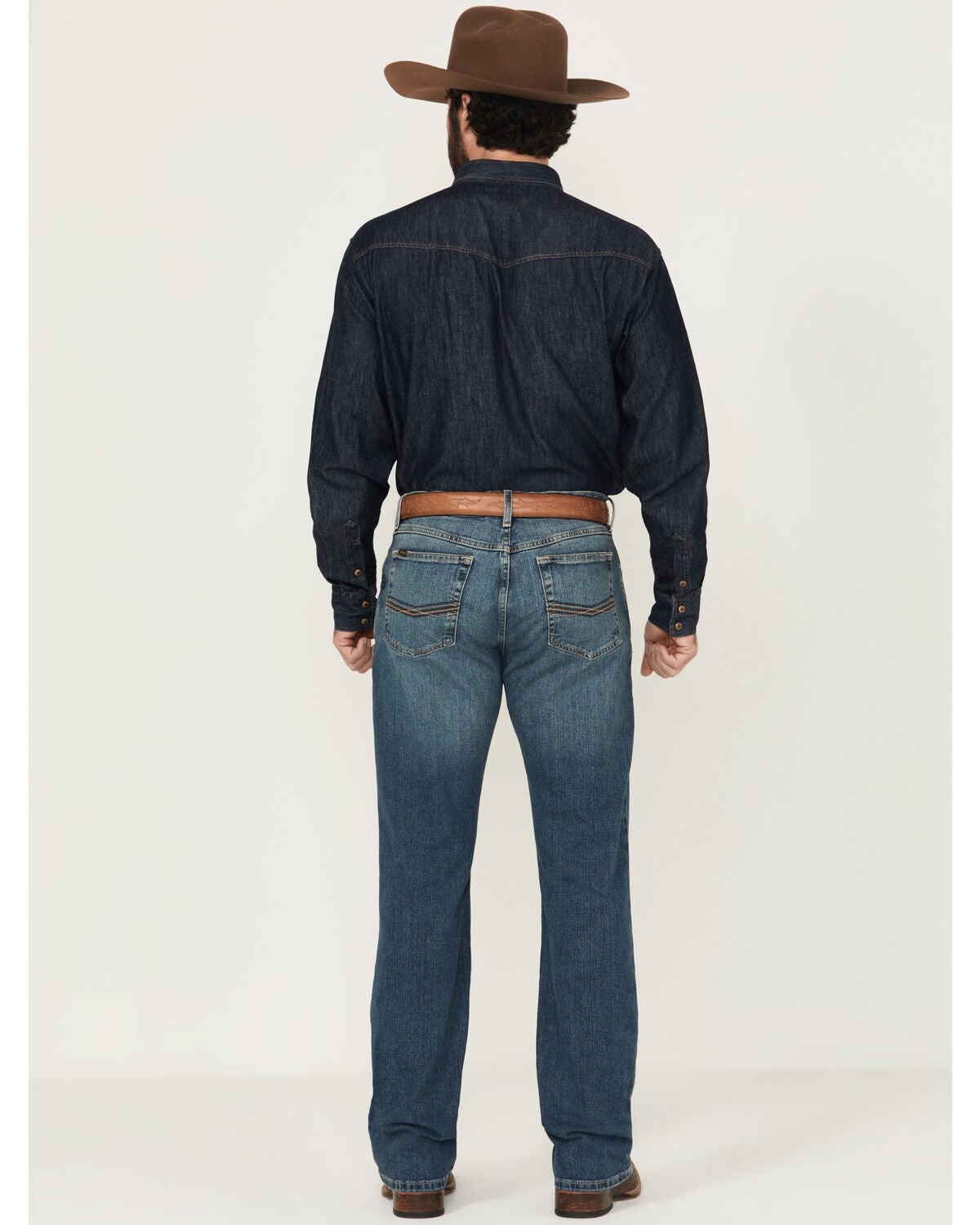 Image #3 - Ariat Men's M4 Legacy Relaxed Bootcut Stretch Denim Jeans, Blue, hi-res
