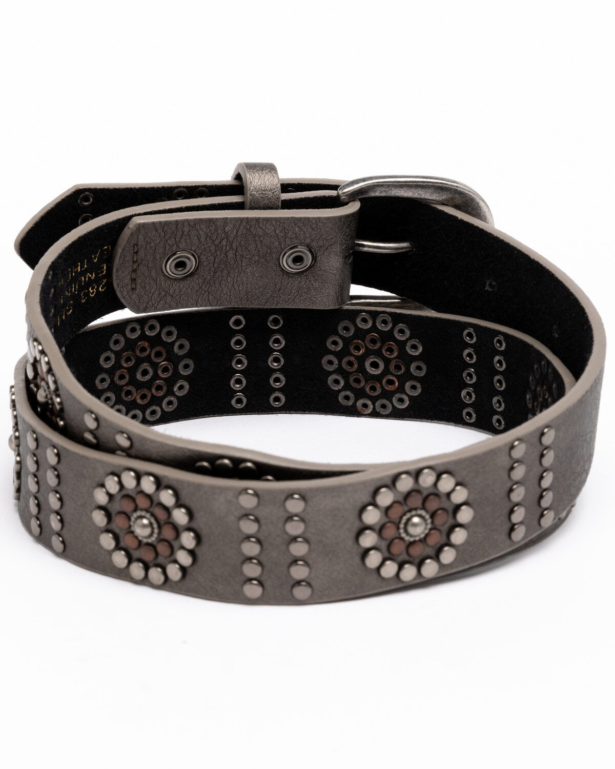 Image #2 - Shyanne Women's Floral Studded Pewter Belt, , hi-res