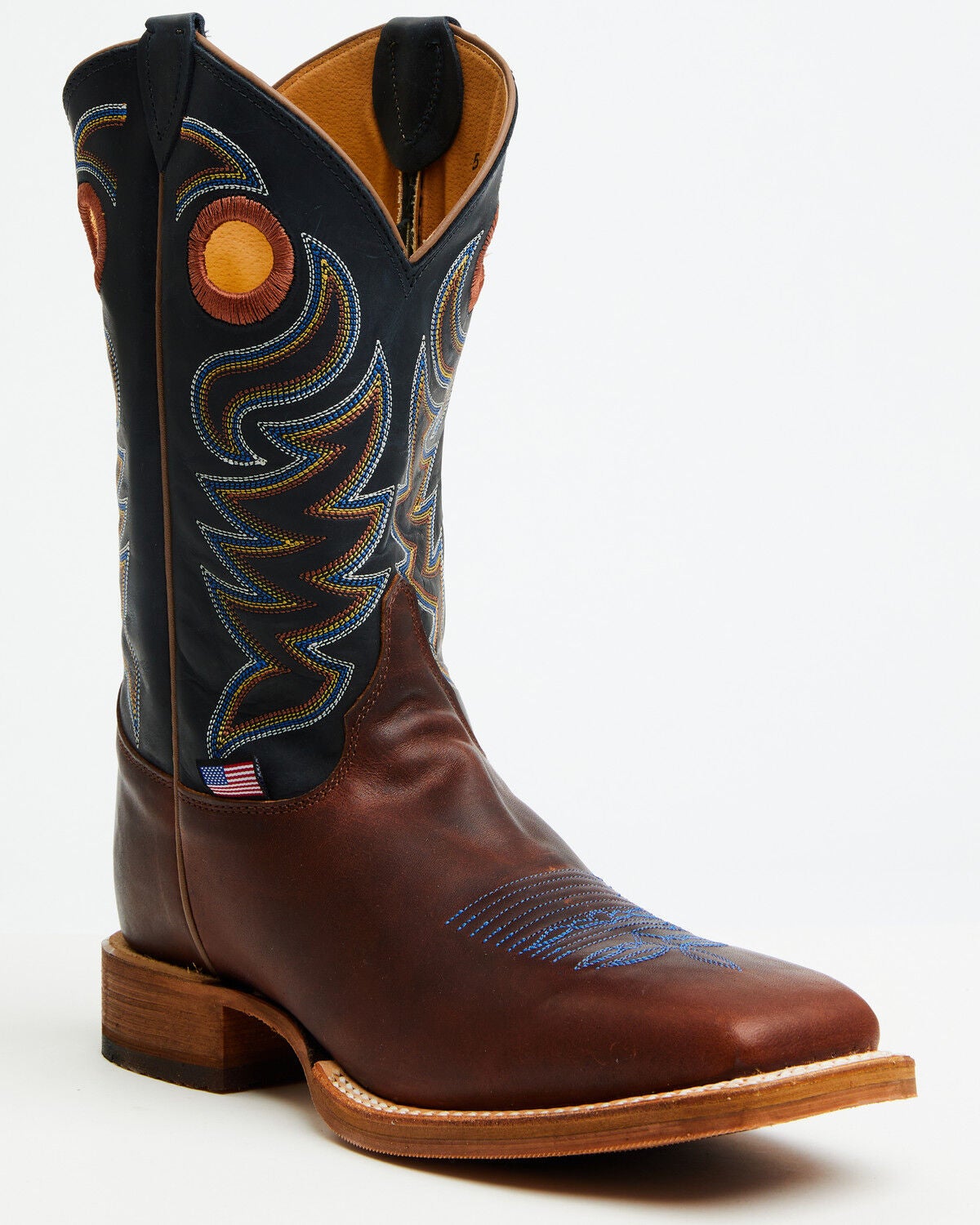 Image #1 - Justin Men's Boot Barn Exclusive Bent Rail Walsh Performance Western Boots - Broad Square Toe, Cognac, hi-res