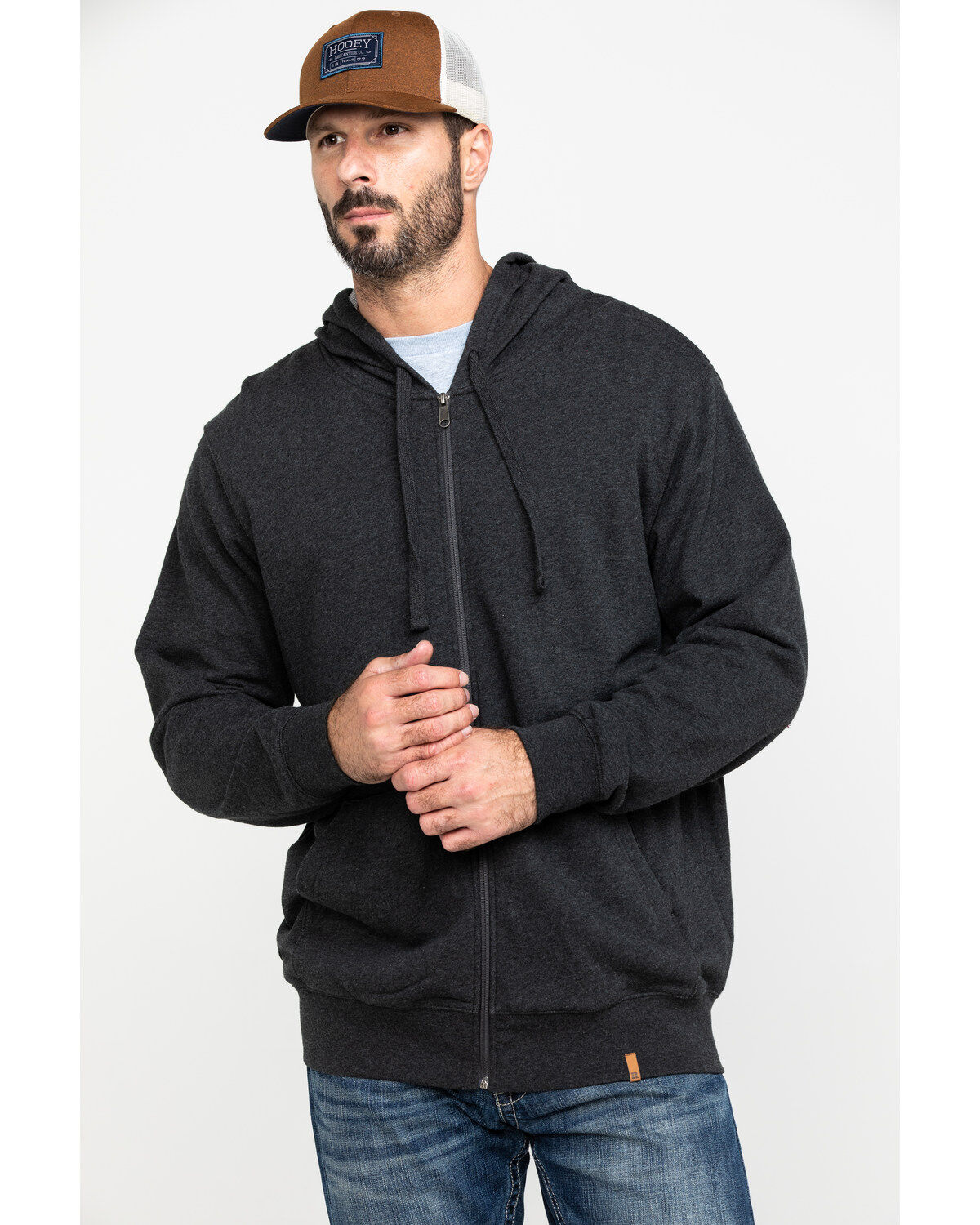Image #1 - Wrangler Riggs Men's Terry Solid Full Zip Work Hooded Jacket, , hi-res
