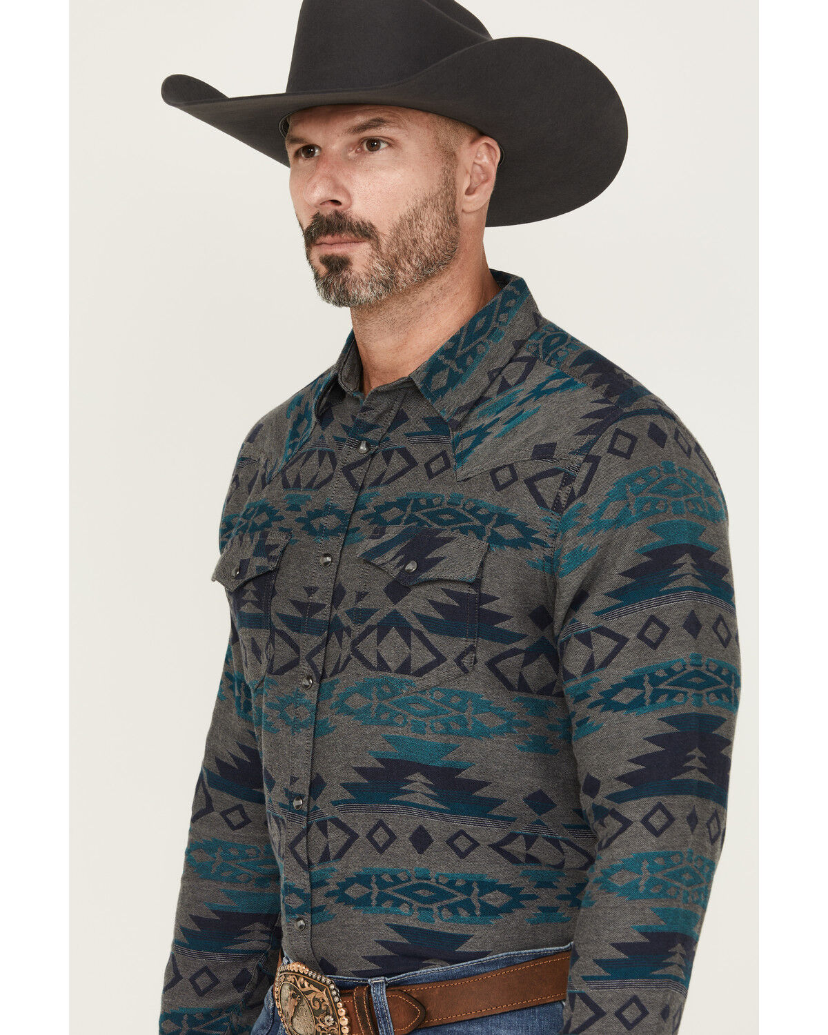 Cody James Men's Julian Southwestern Print Long Sleeve Snap Western Shirt