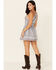 Image #4 - Wild Moss Women's Stripe Print Halter Mini Dress, Blue, hi-res