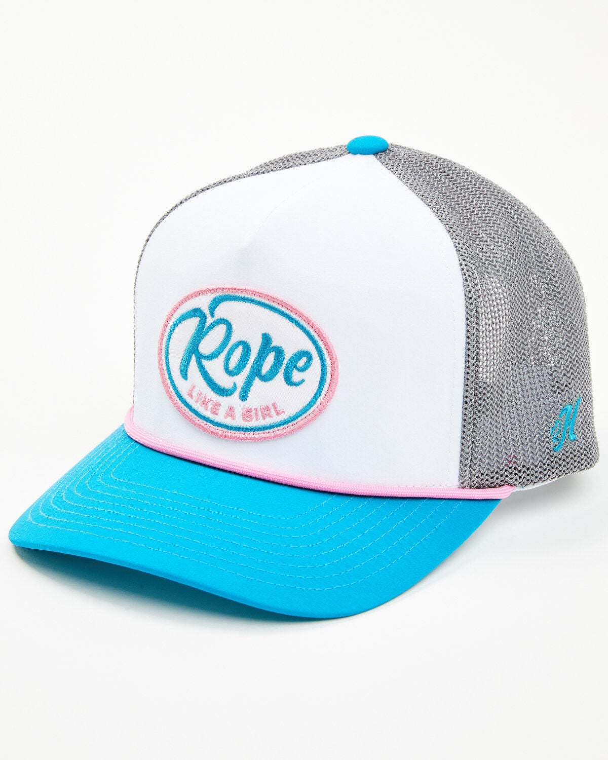 Hooey Women's Rope Like A Girl Trucker Cap, White, hi-res