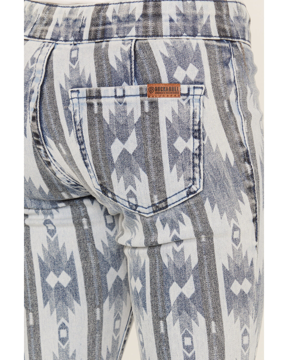 Image #4 - Rock & Roll Denim Girls' Southwestern Stripe Print Flare Jeans, , hi-res