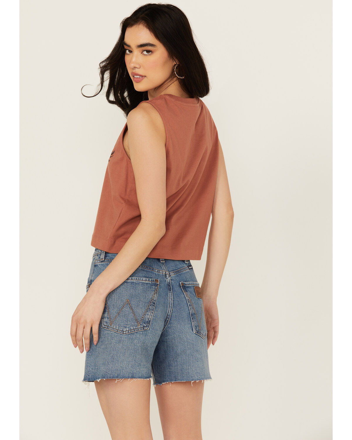 Image #4 - White Crow Women's Wild & Free Studded Cropped Graphic Tank, Rust Copper, hi-res