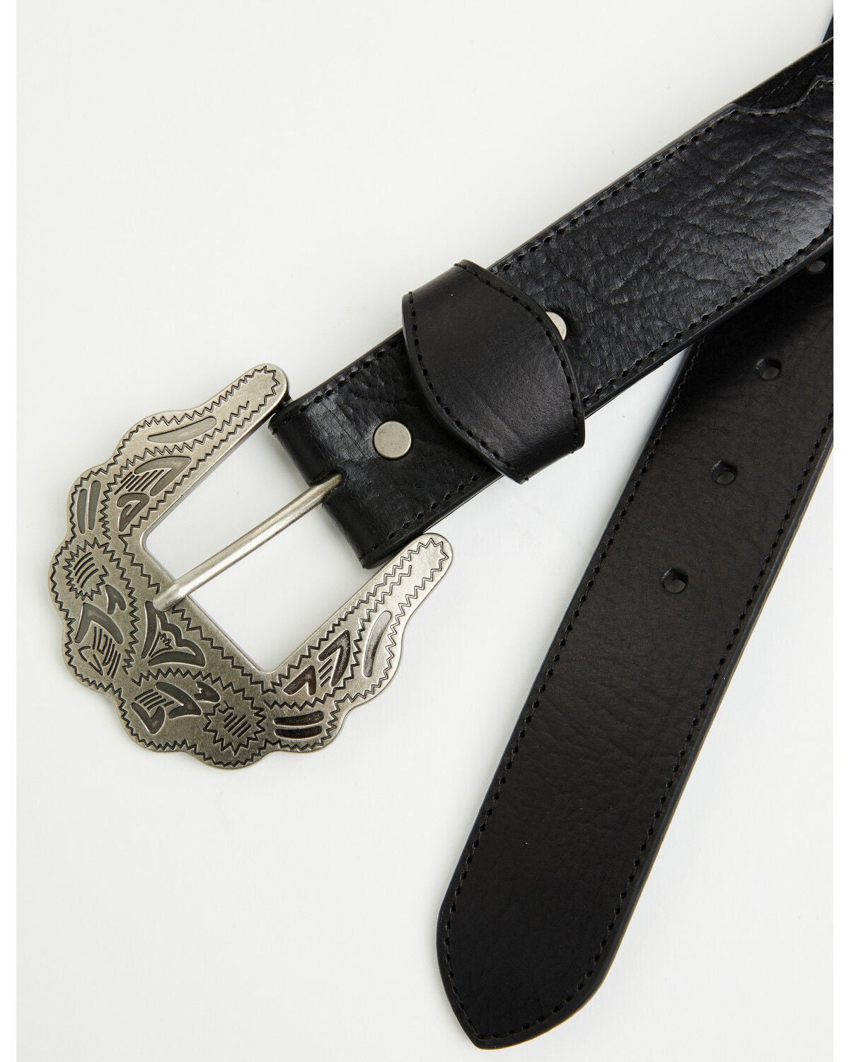 Image #6 - Idyllwind Women's Boot Stitch Roughout Suede Belt, Black, hi-res
