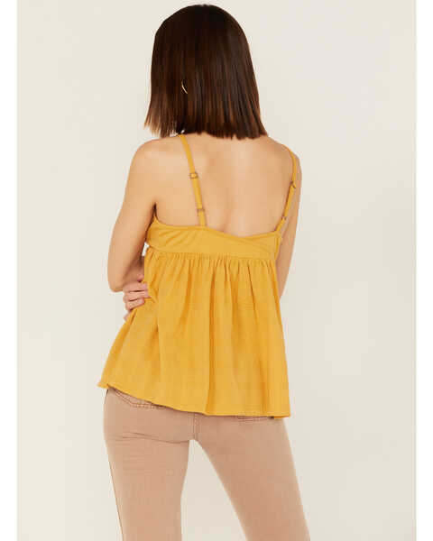 Image #4 - Cleo + Wolf Women's Knit Babydoll Tank Top, Gold, hi-res