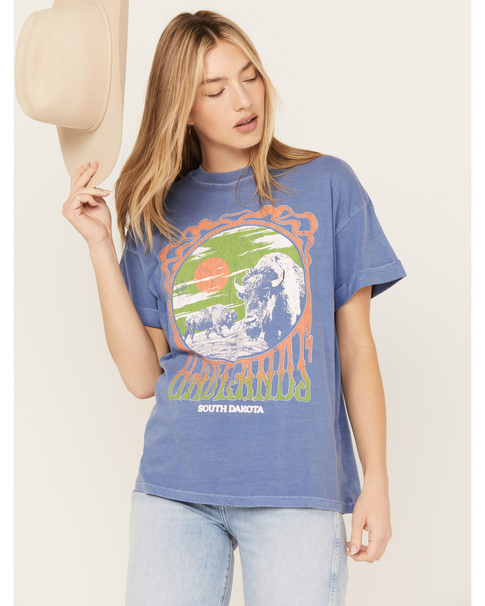Girl Dangerous Women s Badlands Buffalo Boyfriend Graphic Tee