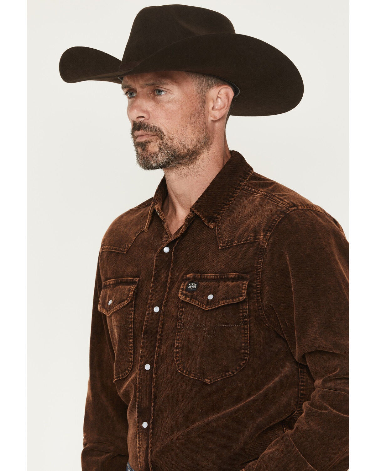 Image #2 - Kimes Ranch Men's Catalina Corduroy Long Sleeve Snap Western Shirt, Dark Brown, hi-res