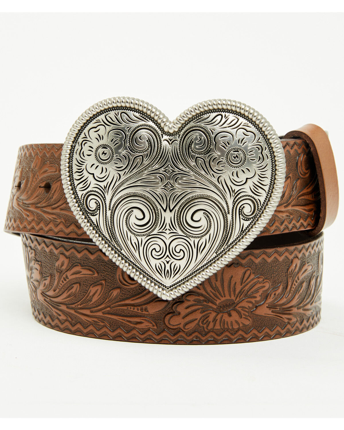 Product Name:  Shyanne Women's Tooled Cross Leather Belt